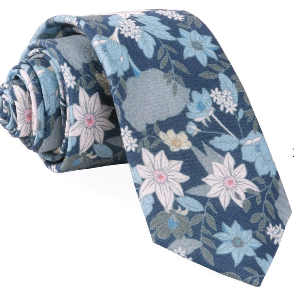 TIE BAR Bhldn Floral Daydream Navy Tie